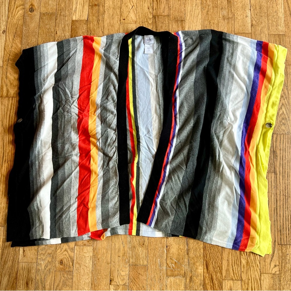 CAbi Multicolor Striped Cotton poncho